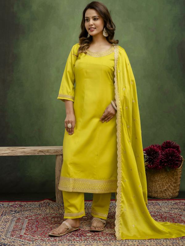 VP 9712 Stylish Anarkali Kurta Set Ready to Wear Soft Silk Fabric with Embroidered Dupatta Tailored Fit